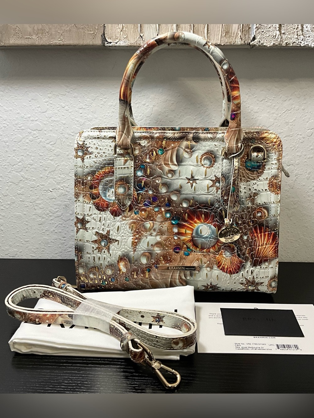 Brahmin Cami SEA JEWEL MELBOURNE DI Satchel Crossbody Shoulder Bag